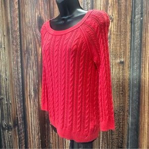 Watermelon Light-Weight Cable Knit Sweater Springtime Staple Stretchy X-Small